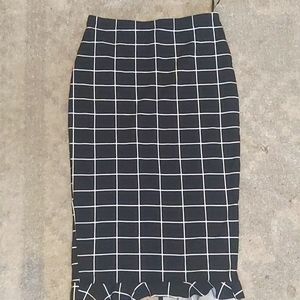 Black and white work skirt